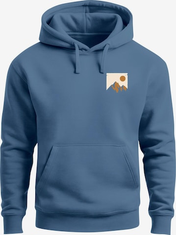 Neverless Sweatshirt 'Mointain Badge' in Blue: front