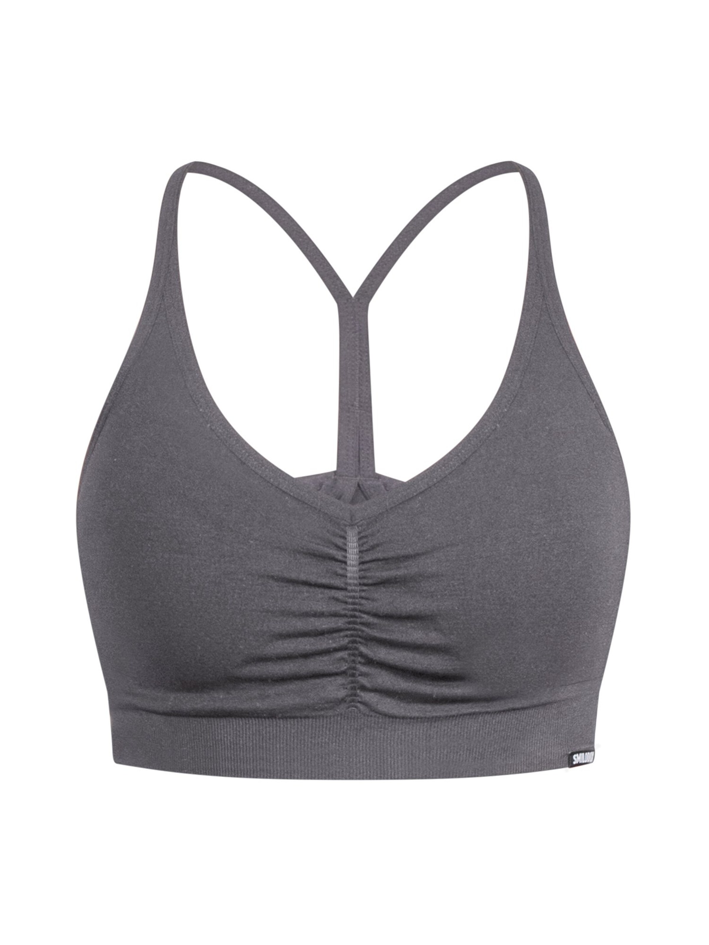 Bustier Soutien-gorge de sport ' Solid Scrunch ' Smilodox en gris : devant