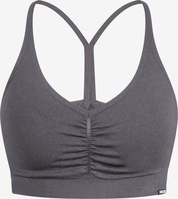 Smilodox Bustier Sport-BH ' Solid Scrunch ' in Grau: predná strana