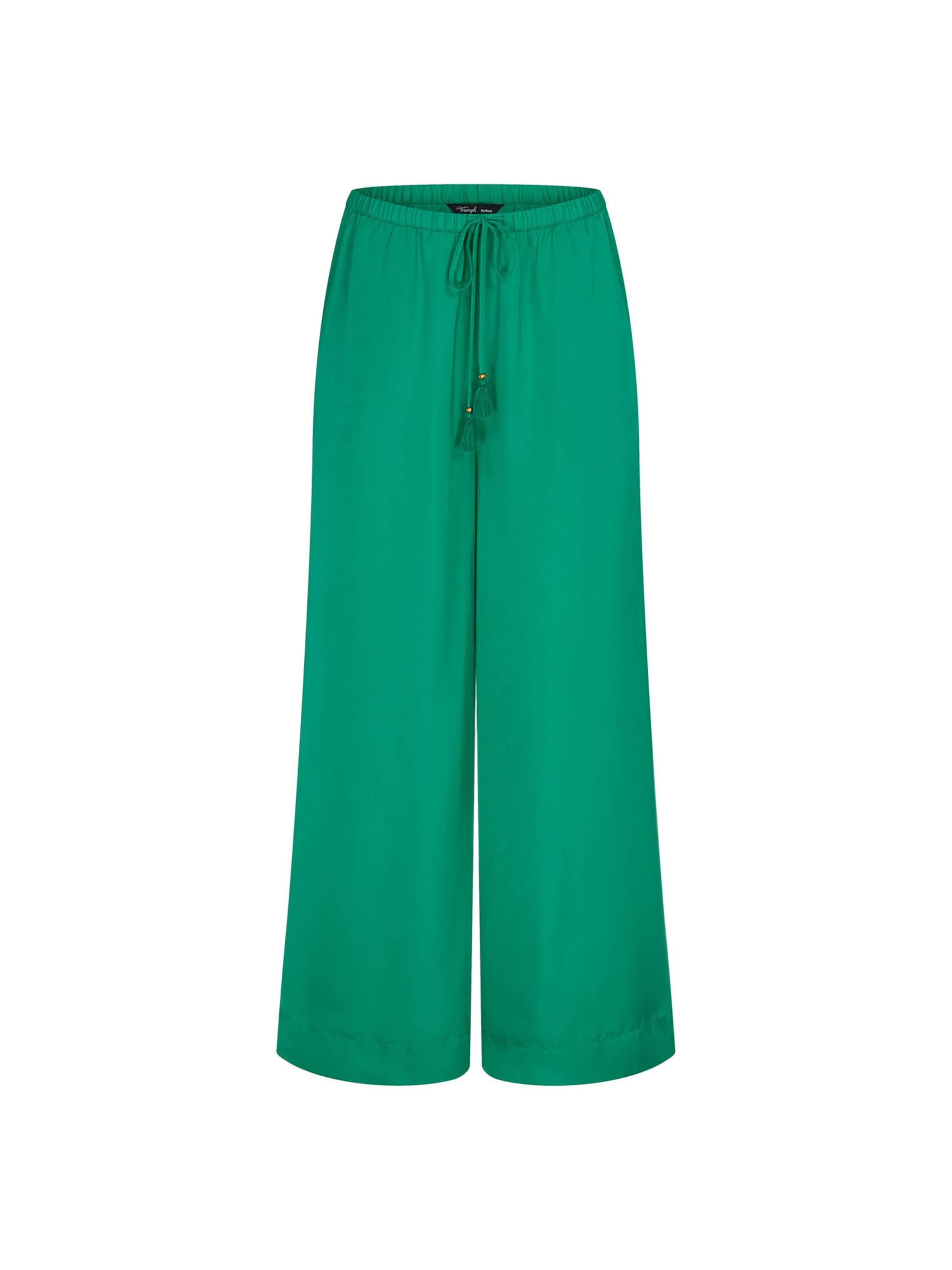 TRIUMPH Loose fit Trousers ' Red Label Summer ' in Green: front
