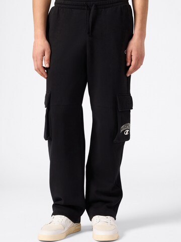 Champion Authentic Athletic Apparel Loose fit Cargo trousers in Black: front
