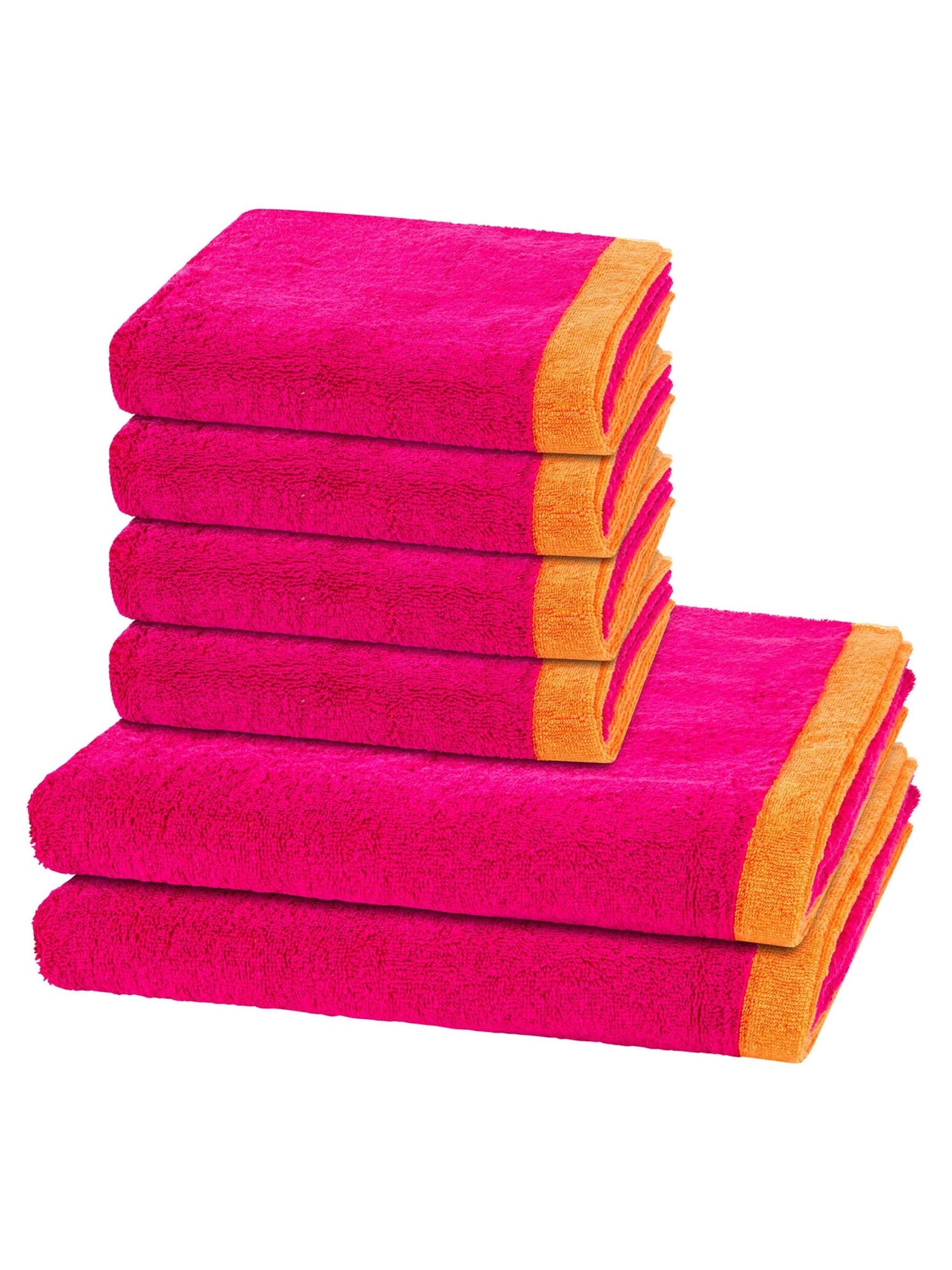 Cawö Handtuch 'Lifestyle Splash'‌‌‌‌‌‌ in Pink: Vorderseite