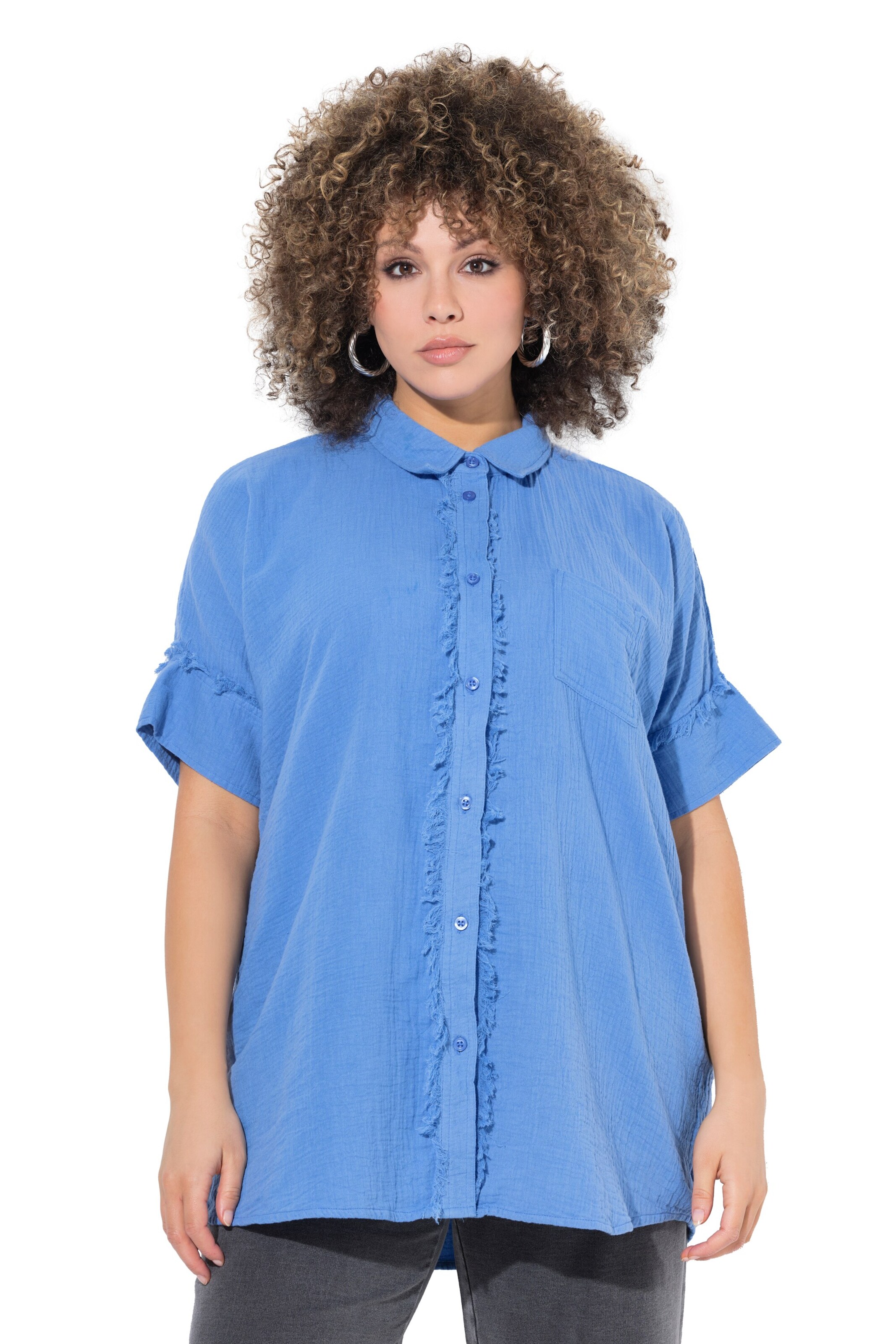 Ulla Popken Bluse in Blau: Vorderseite