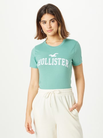 HOLLISTER Футболка в Зеленый: спереди