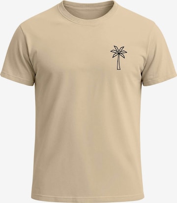 Neverless Shirt 'Palme Polygon' in Beige: front