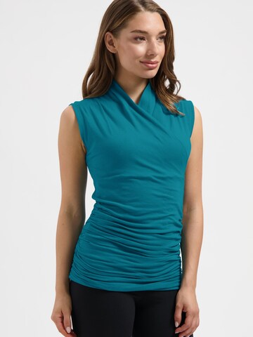 Urban Goddess Yoga & Activewear Sporttop 'Good Karma Yoga & Pilates' in Blau