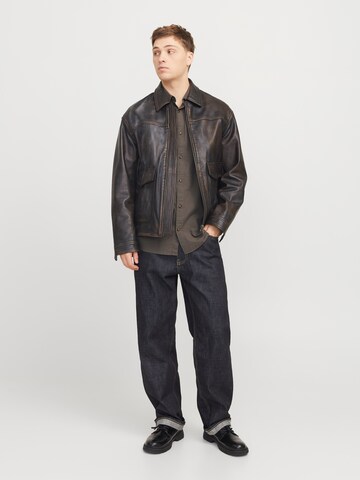 JACK & JONES Regular fit Button Up Shirt 'JJESummer' in Brown