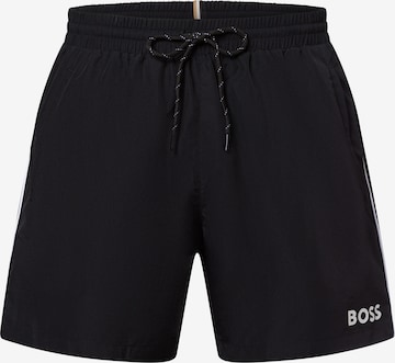 BOSS Board Shorts ' Starfish ' in Black: front