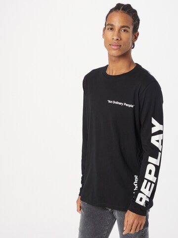 REPLAY Shirt in Black: front