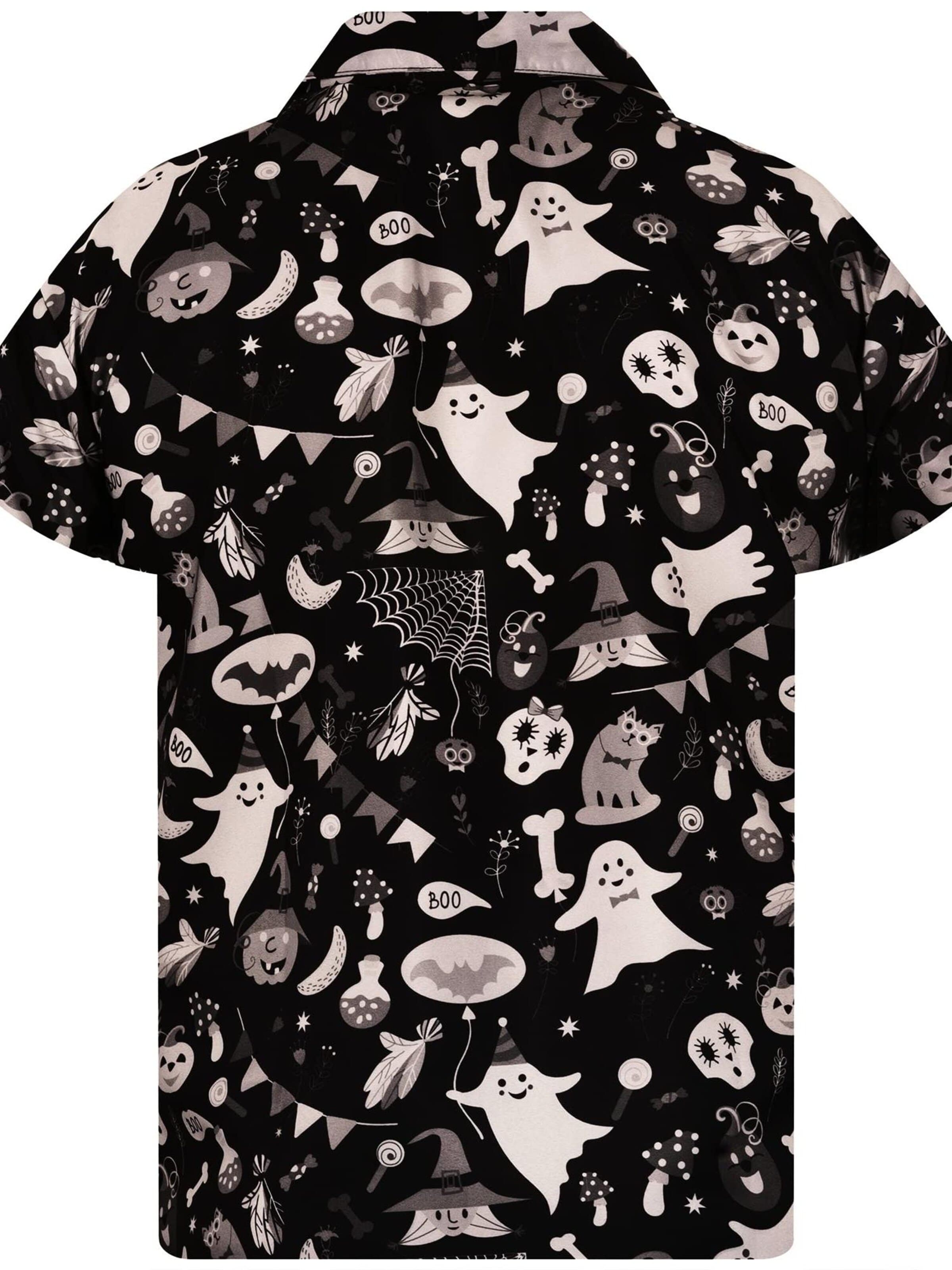 Maglietta 'Helloween Pumpkin Ghost' di King Kameha in grigio