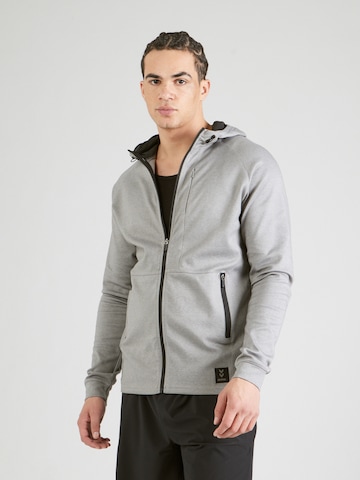 Hummel Athletic Zip-Up Hoodie 'Mt Interval' in Grey: front