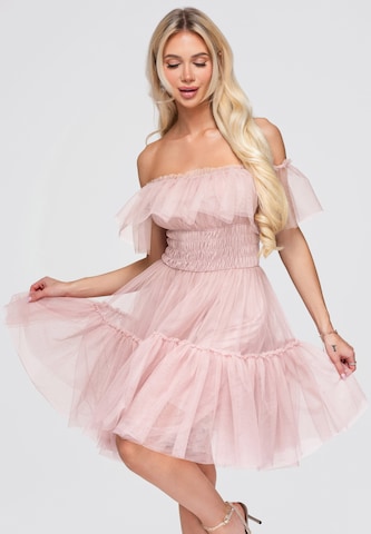 Robe de cocktail Ombre en rose : devant