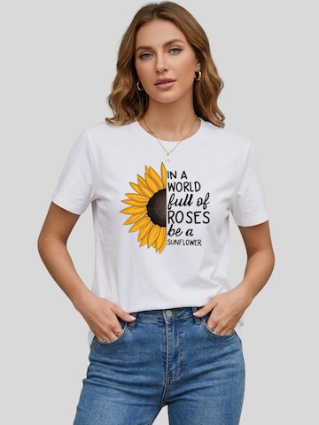 T-shirt 'Women's Summer Short Sleeves Tops' LapaPlus en blanc : devant