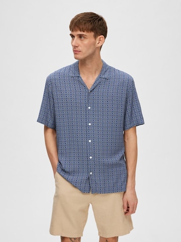 SELECTED HOMME - Comfort Fit Camisa 'Vero' em azul: frente