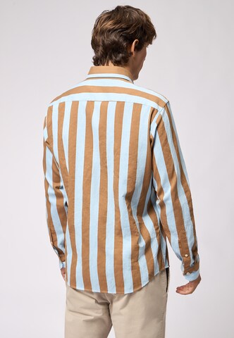ROY ROBSON Slim Fit Freizeithemd in Braun
