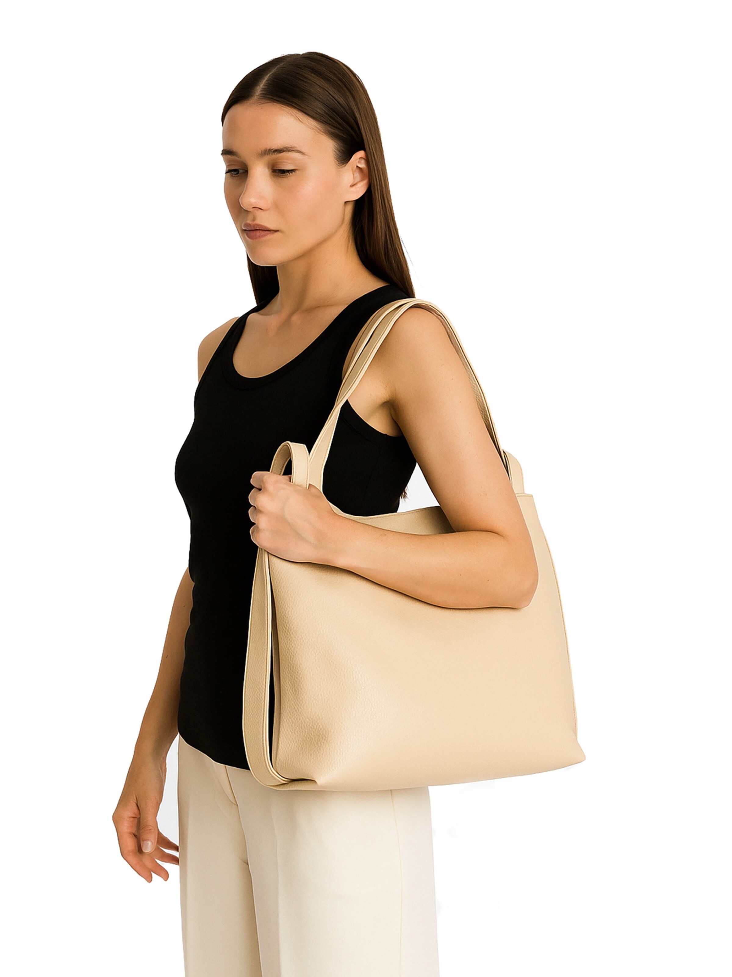Gave Lux Schultertasche in Beige: Vorderseite