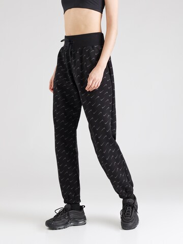 Nike SportswearTapered Hlače 'PHOENIX FLEECE' - crna boja: prednji dio