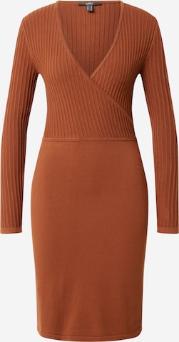 ESPRIT Stickad klänning i brun: framsida
