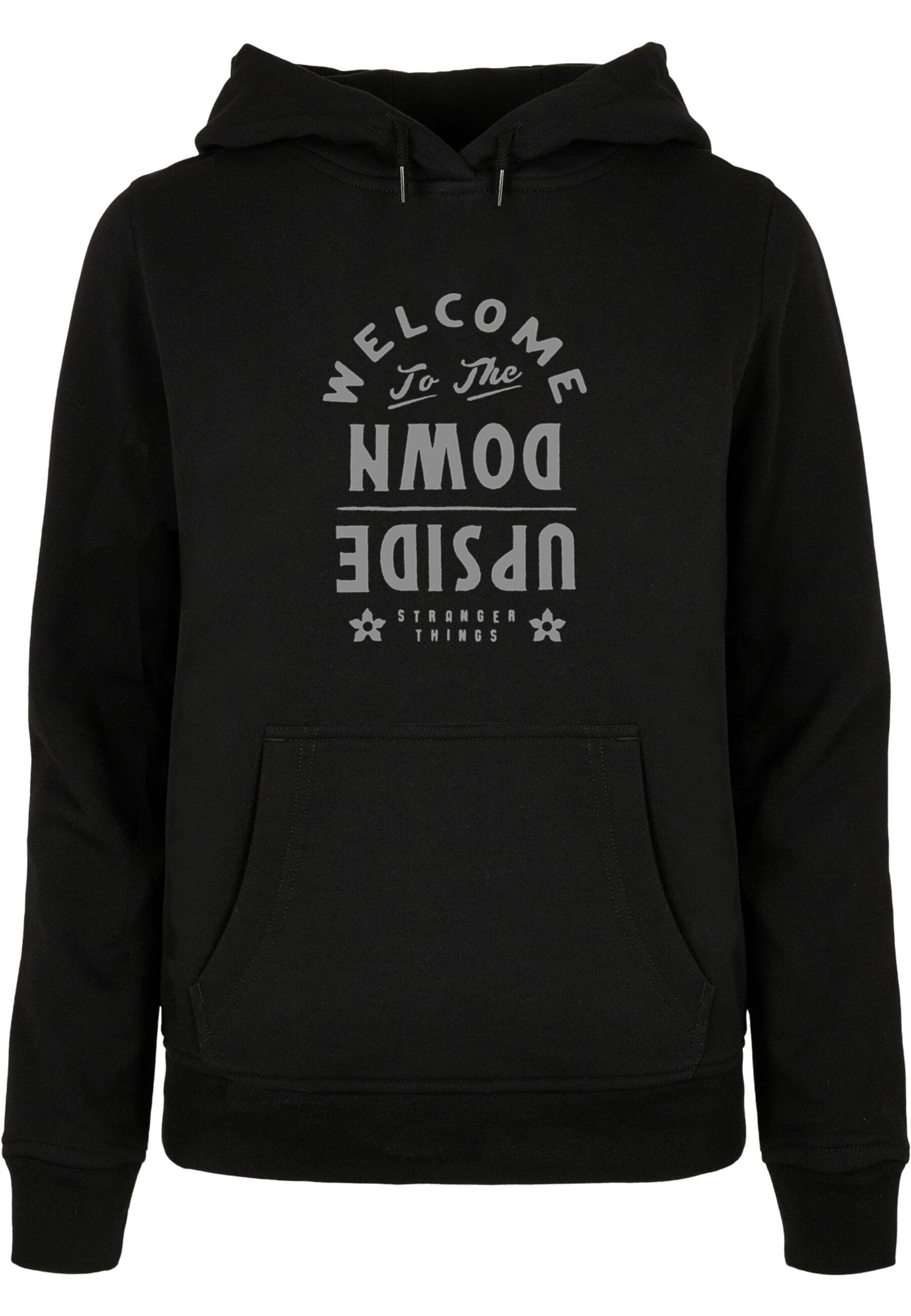 ABSOLUTE CULT Sweatshirt 'Stranger Things - Welcome To Upside Down' in Schwarz: Vorderseite