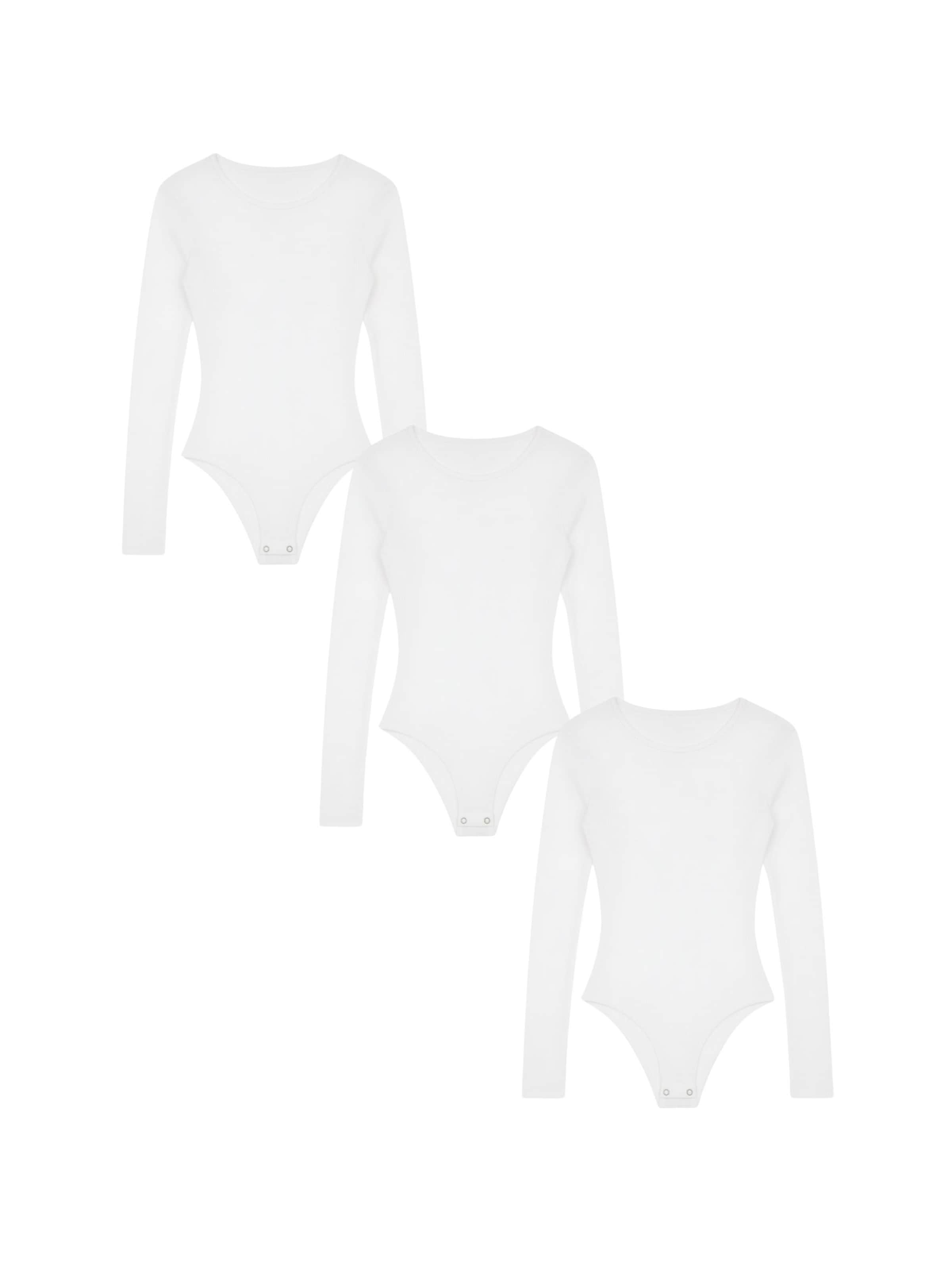 Maxte Bodysuit 'BASIC MAX Langarm Body Frauen 3er Pack' in White: front