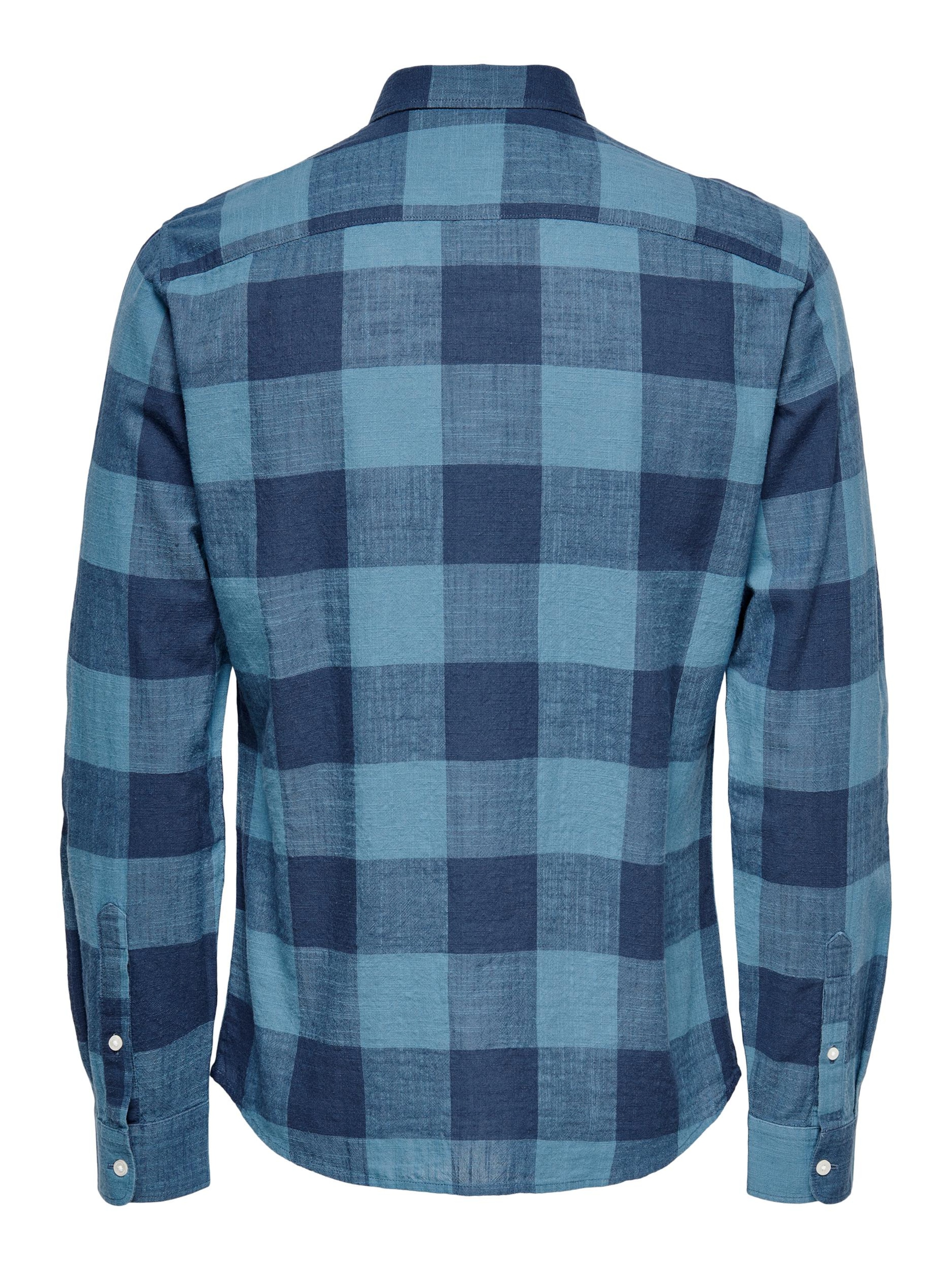 Only & Sons Slim fit Button Up Shirt in Blue