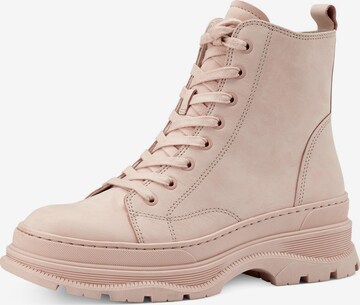 TAMARIS Lace-Up Ankle Boots in Beige: front