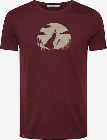 Maglietta 'Nature Clouds Ride' di GREENBOMB in rosso: frontale