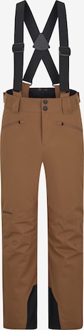 ZIENER Regular Workout Pants 'Axi' in Brown: front