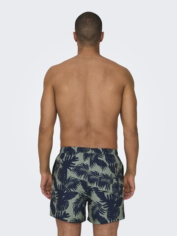 Only & Sons Zwemshorts 'Ted' in Groen