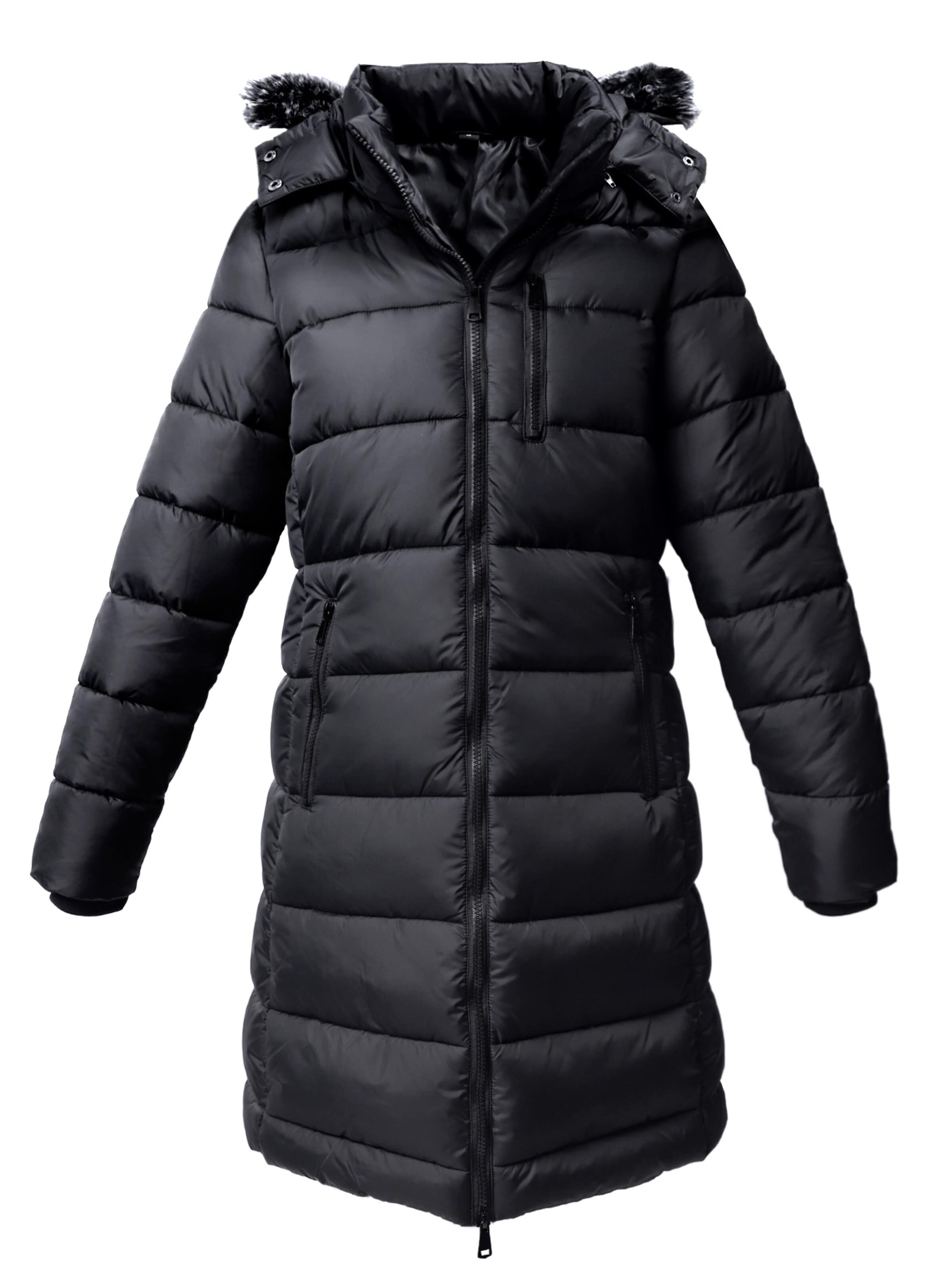 riemot Winter Jacket 'Women's lightweight padded jacket, long sleeves, autumn and winter' in Black: front