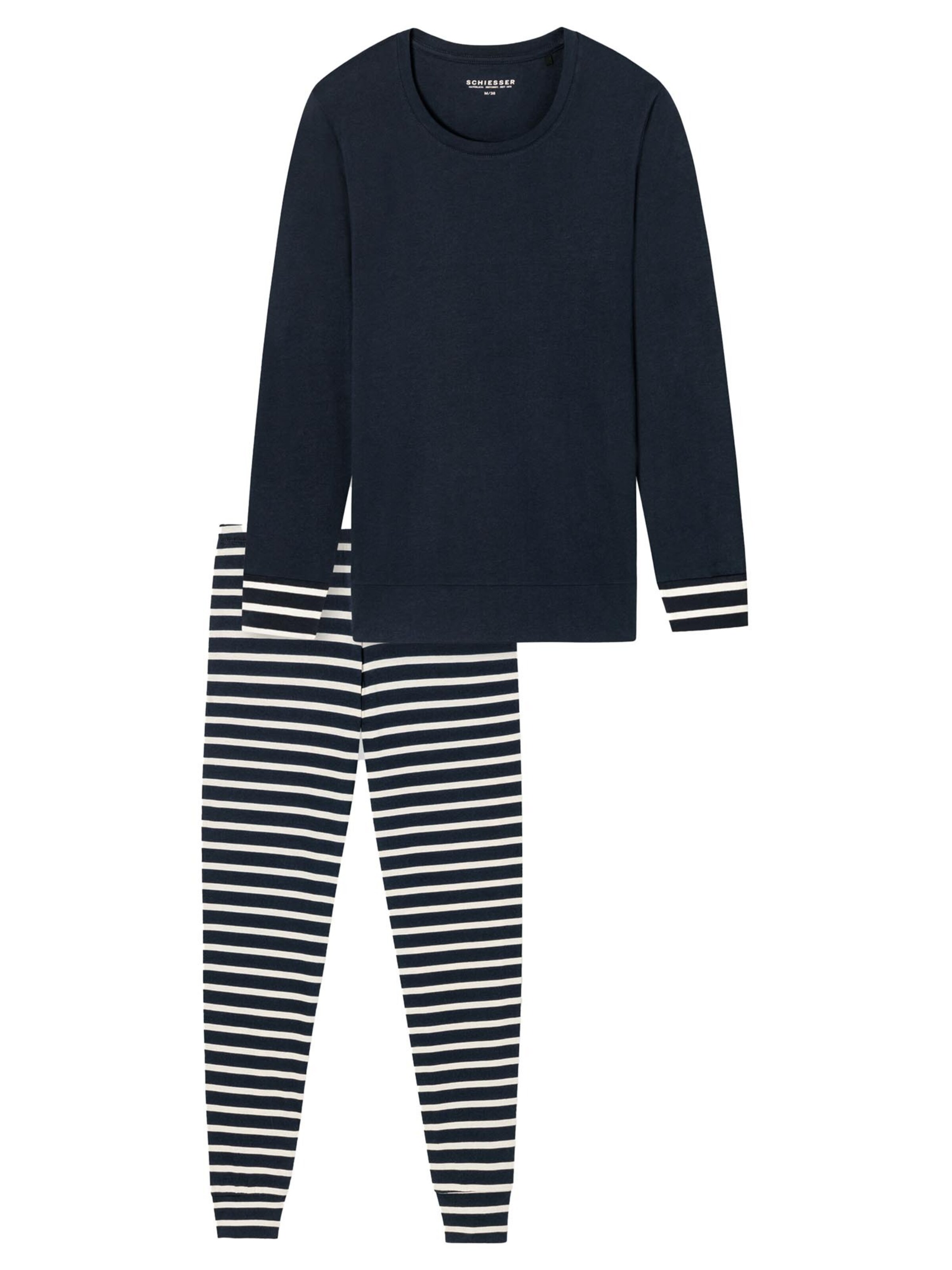 SCHIESSER Pyjama 'Casual Essentials'‌‌‌‌‌ in Blau: Vorderseite