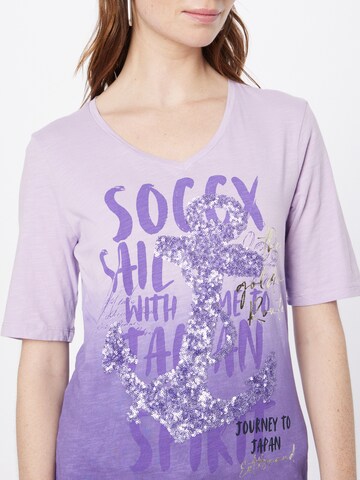 Soccx T-Shirt 'Konnichiwa' in Lila