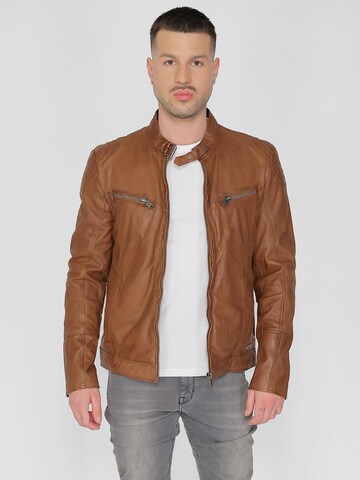 MUSTANG Lederjacke ' 31021312 ' in Braun: Vorderseite