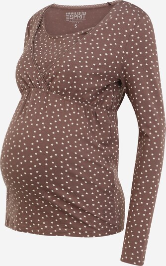 Bluză de noapte Esprit Maternity pe gri taupe / alb, Vizualizare produs