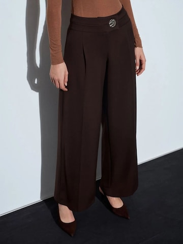 Dilvin Wide leg Pants in Brown