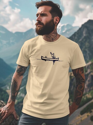 Neverless Shirt 'Bär Kanu'‌‌‌‌ in Beige