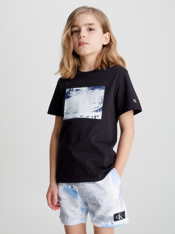 T-Shirt 'Glow In The Dark' Calvin Klein Jeans en noir : devant