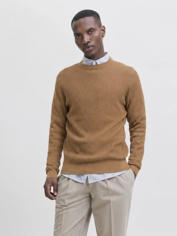 JACK & JONES Pullover '12283381'‌‌‌‌‌ in Beige