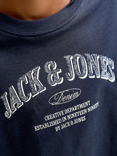 Jack & Jones Junior Тениска 'JJEDENVER' в размер 128 в нейви синьо / бял меланж, Преглед на продукта