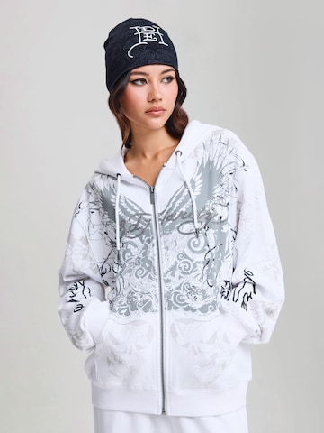 Ed Hardy Ζακέτα φούτερ σε λευκό: μπροστά