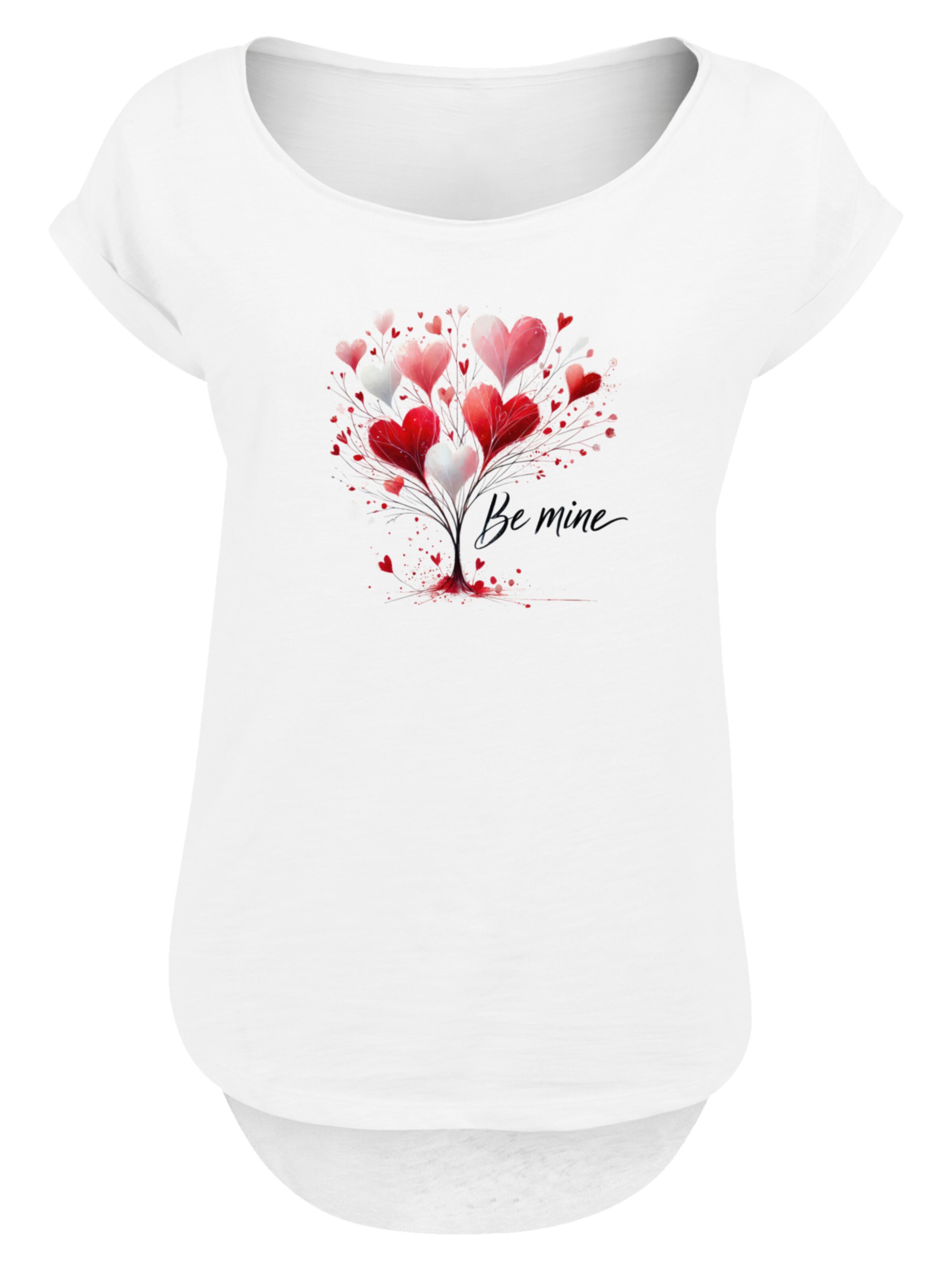 F4NT4STIC Shirt 'Herzbaum Be Mine!' in Wit: voorkant