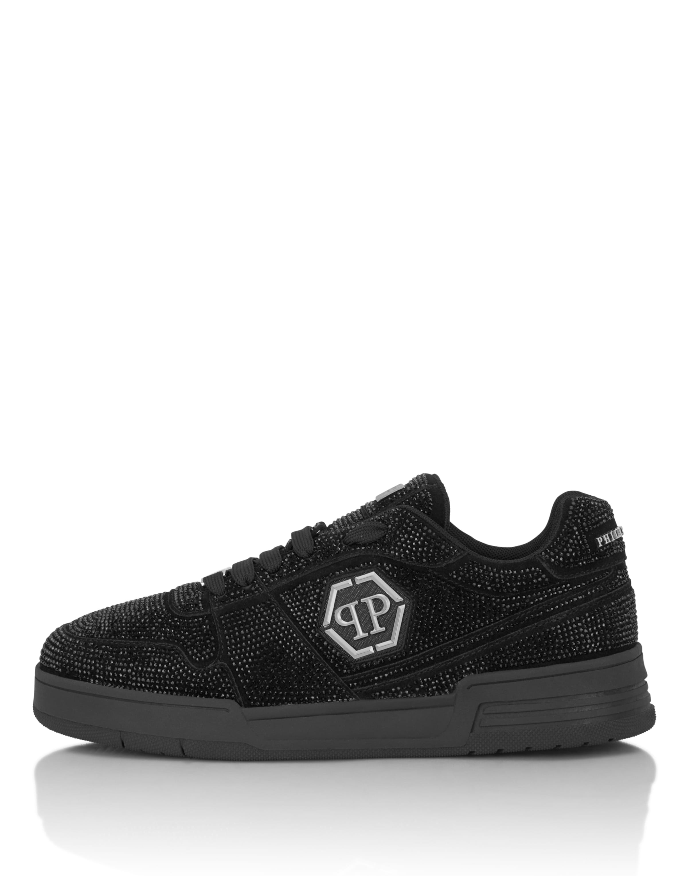 Baskets basses Philipp Plein en noir : devant