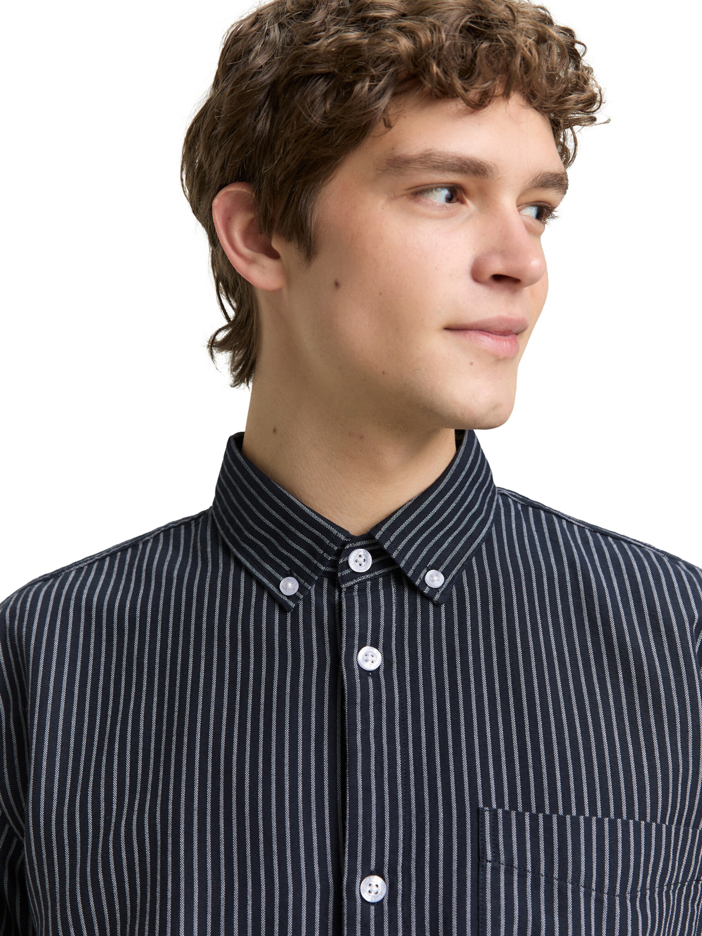 TOM TAILOR DENIM Comfort fit Overhemd in Blauw