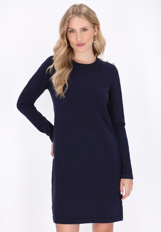Robes en maille 'Classic' DreiMaster Klassik en bleu : devant