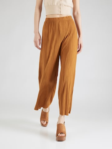 VILA Wide leg Broek 'PLISA' in Bruin: voorkant