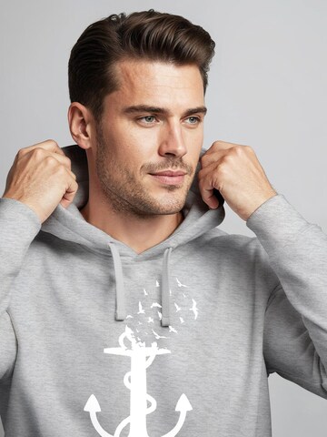 Neverless Sweatshirt 'Anker Vögel' in Grey