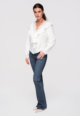 Ombre Blouse in White