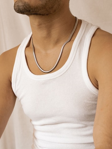 Hey Happiness Ketting 'Snake Bold' in Zilver