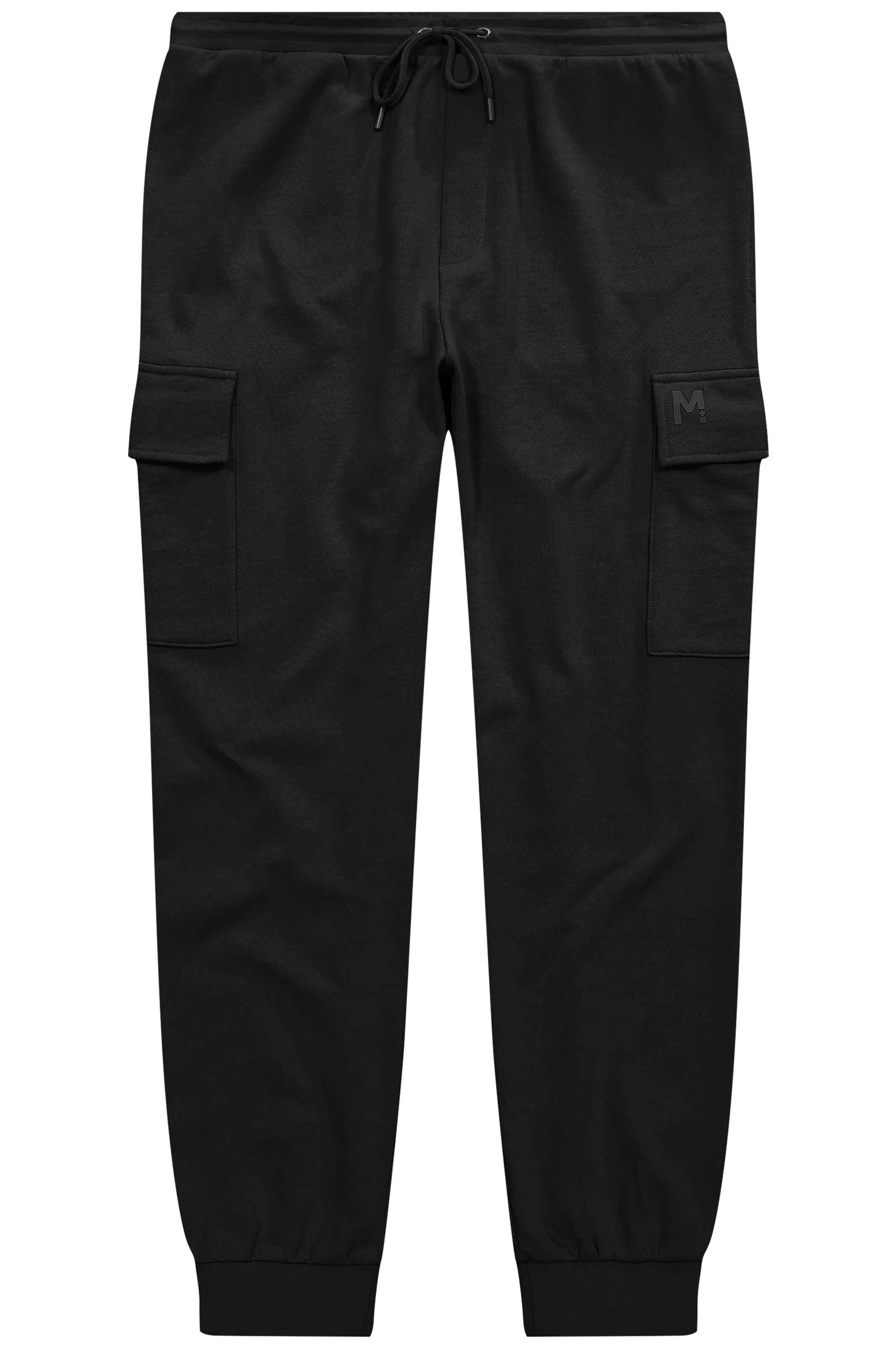 Men Plus Tapered Cargohose in Schwarz: Vorderseite