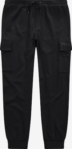 Men Plus Cargobroek in Zwart: voorkant